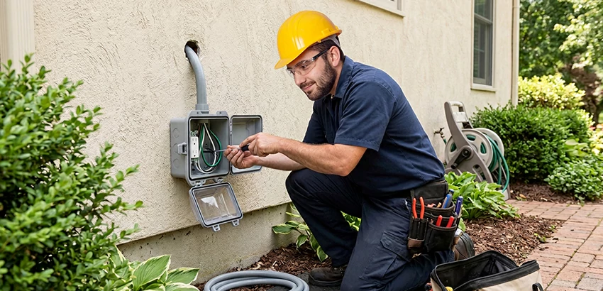 Outdoor Outlet Installation on Vinyl Siding in Antioch
